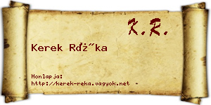 Kerek Réka névjegykártya